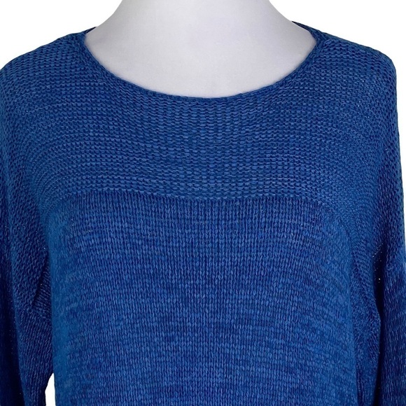 Joseph A Drop Sleeve Side Slit Knit Sweater Women's XL Blue - Picture 3 of 10